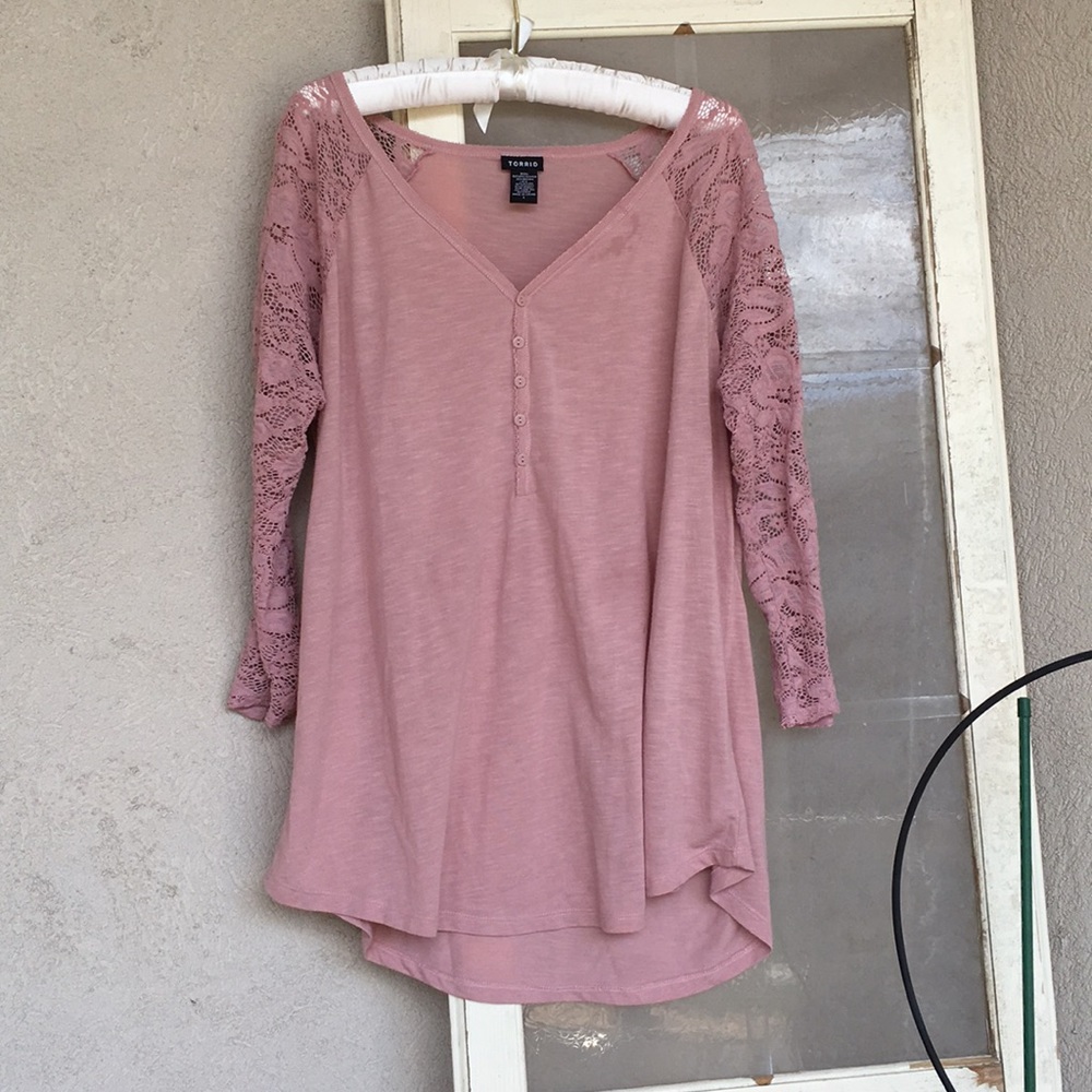 Pink and lace blouse